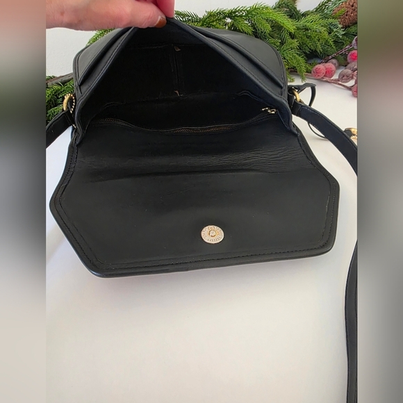 Vintage Coach Geometric Vista Crossbody/Shoulder Bag In Black Leather - Picture 10 of 15